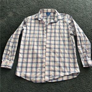 Apt. 9 Men's Premier flex Plaid Shirt - Blue and Pink size 17 1/2 34/35